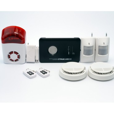 Охранная сигнализация Страж A10 Люкс с GSM модулем с подключением радиоканальных извещателей