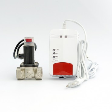 Альфа СЗ-3.1 Ду20 Комплект сигнализатора загазованности (Метан) и электромагнитого клапана DN20 с WIFI подключением через приложение Tuya Smart