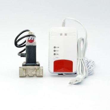 ALFA CЗ-3.1 Ду15 Комплект сигнализатора загазованности (Метан) и электромагнитого клапана DN15 с WIFI подключением через приложение Tuya Smart