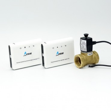 Автоматизированная система контроля загазованности АСКЗ(природный газ+оксид углерода) с клапаном КЗГИ-25(латунь) DN25