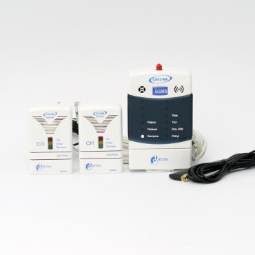 GSM-комплект автоматического контроля загазованности (природный газ + оксид углерода) САК3 2.1 с ГОСПОВЕРКОЙ