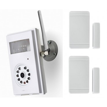 GSM-видеосигнализация SimPal G400(4G, LTE) со встроенной камерой и двумя датчиками открытия двери/окна WDS-051-F V2